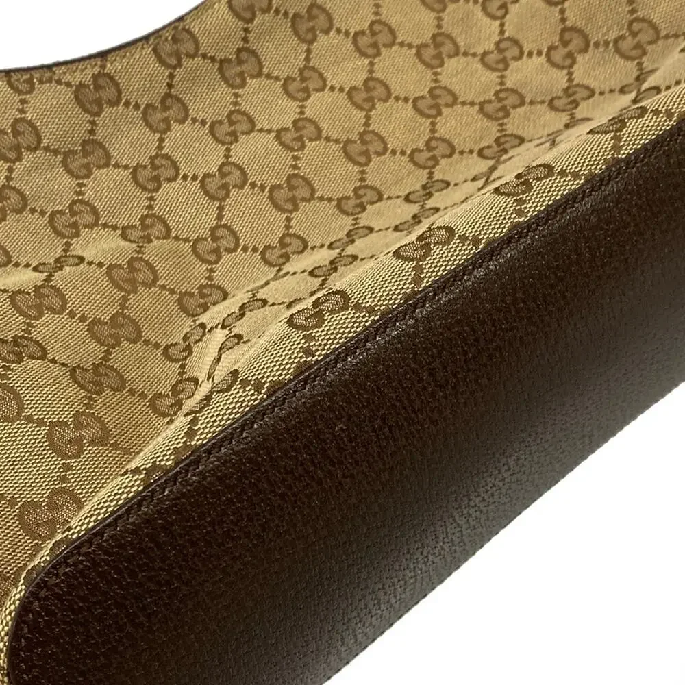 Gucci GG Shoulder Bag 115003 Beige Dark Brown Jacquard Leather